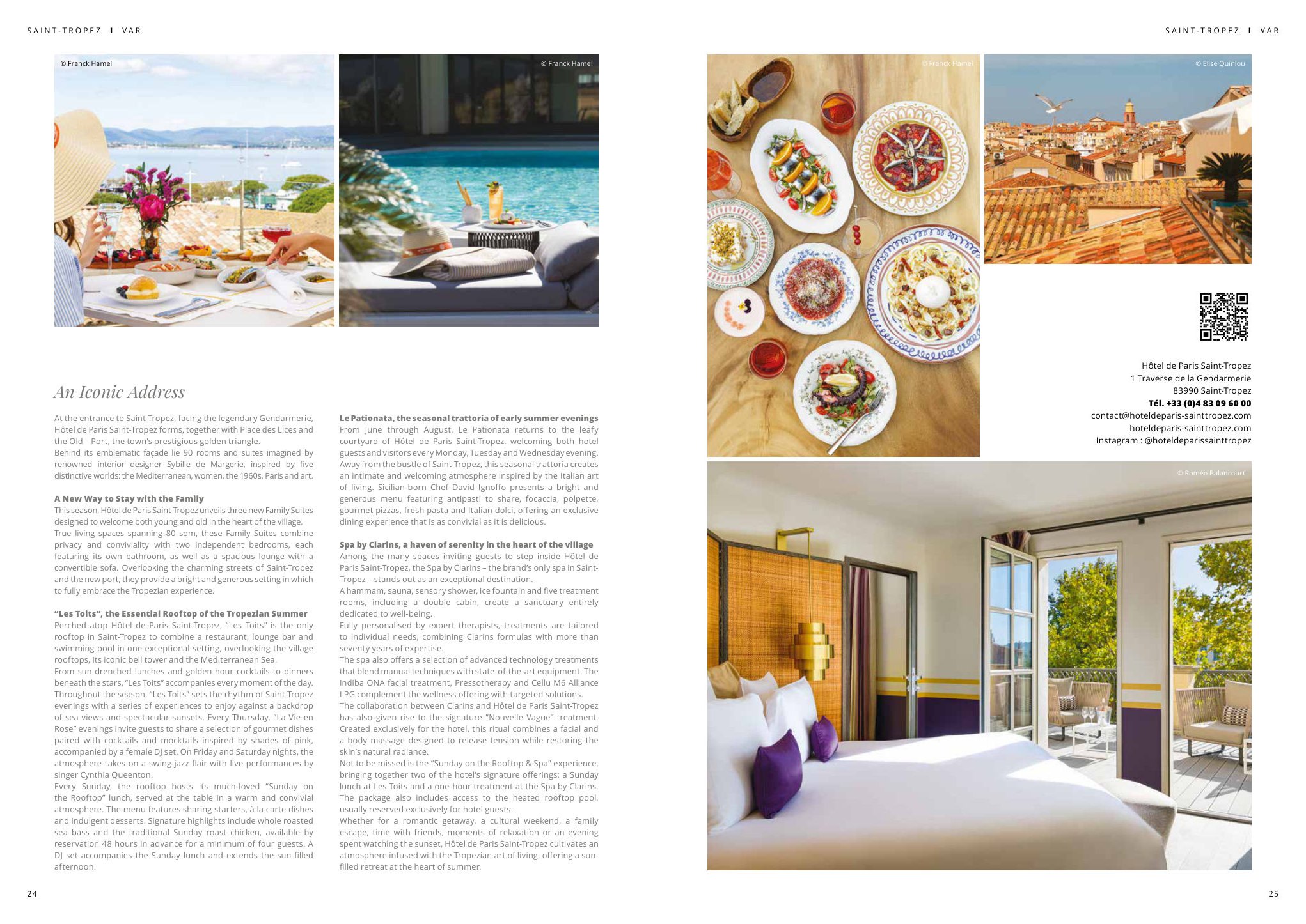 Hôtel de Paris Saint-Tropez — un reportage 4 pages, deux double-pages