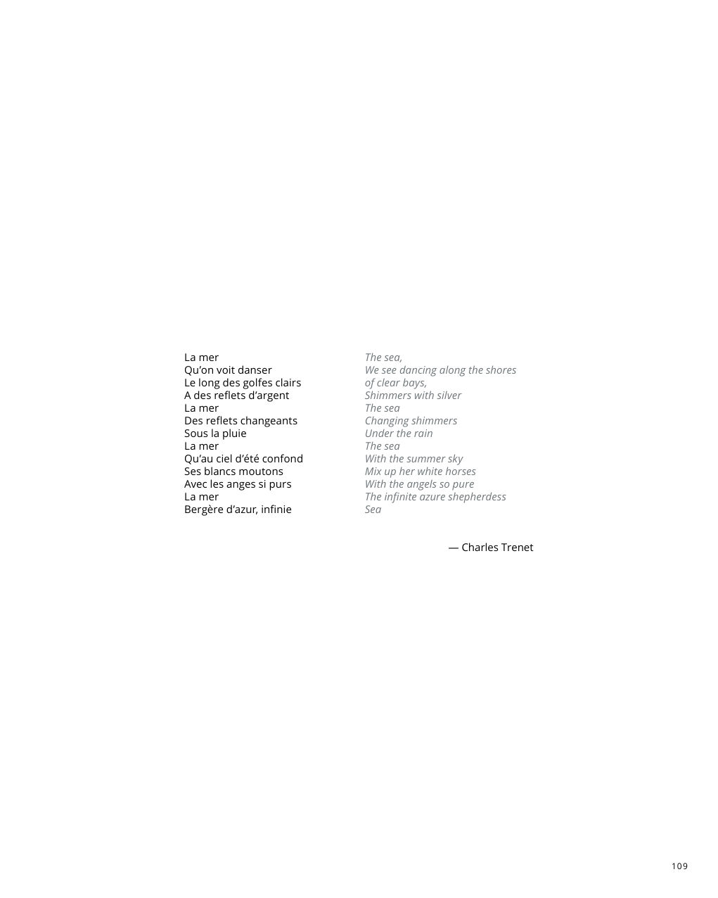 La mer Qu’on voit danser Le long des golfes clairs — Eden Summer 2022, page 109