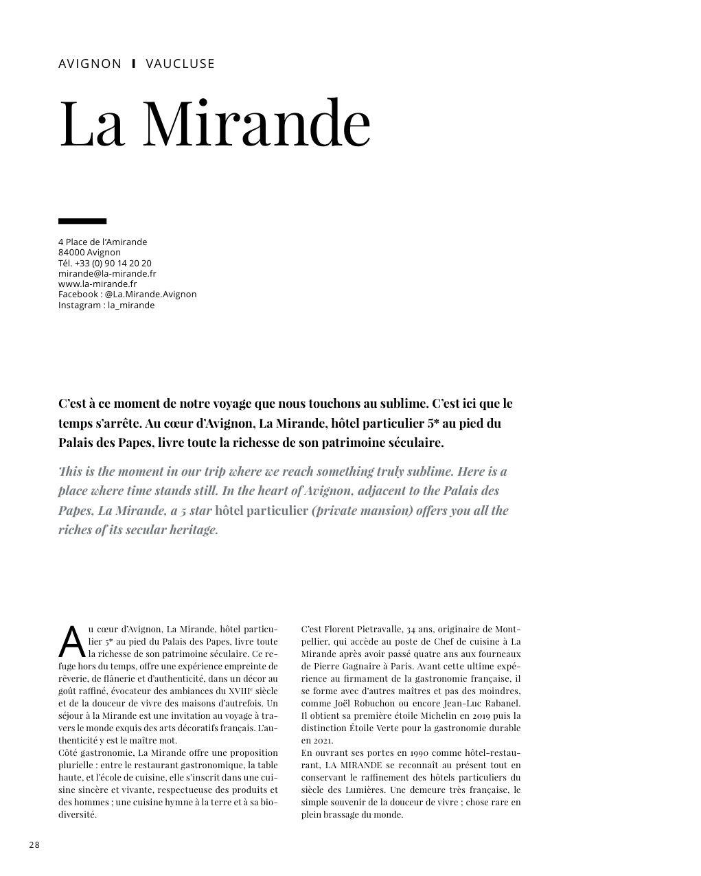 La Mirande 4 Place de l’Amirande 84000 Avignon — Eden Summer 2023, page 28