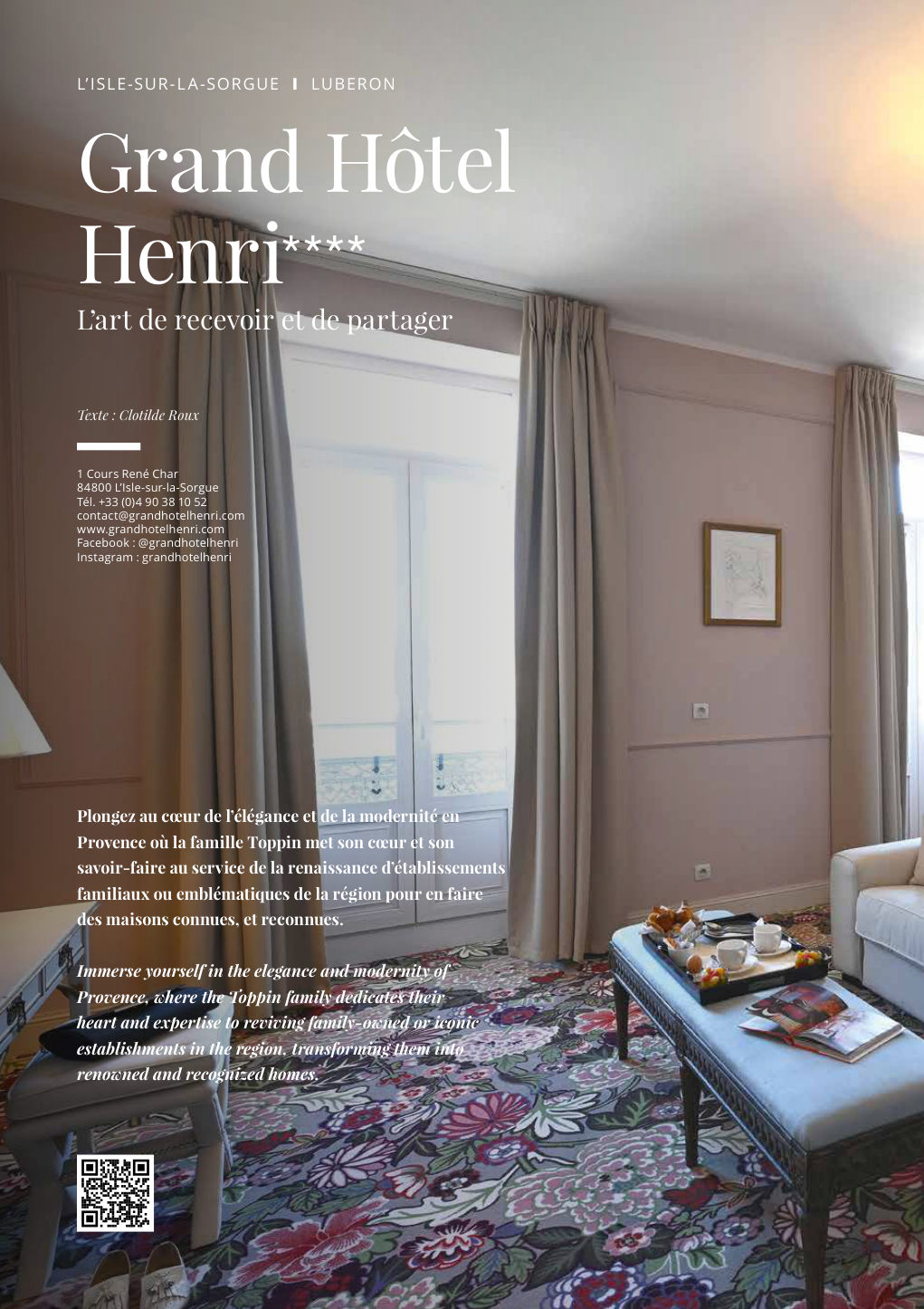 Grand Hôtel Henri**** L’art de recevoir et de partager — Eden Summer 2024, page 38