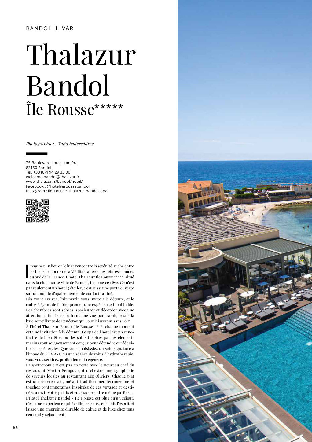 Thalazur Bandol Île Rousse***** — Eden Summer 2024, page 66