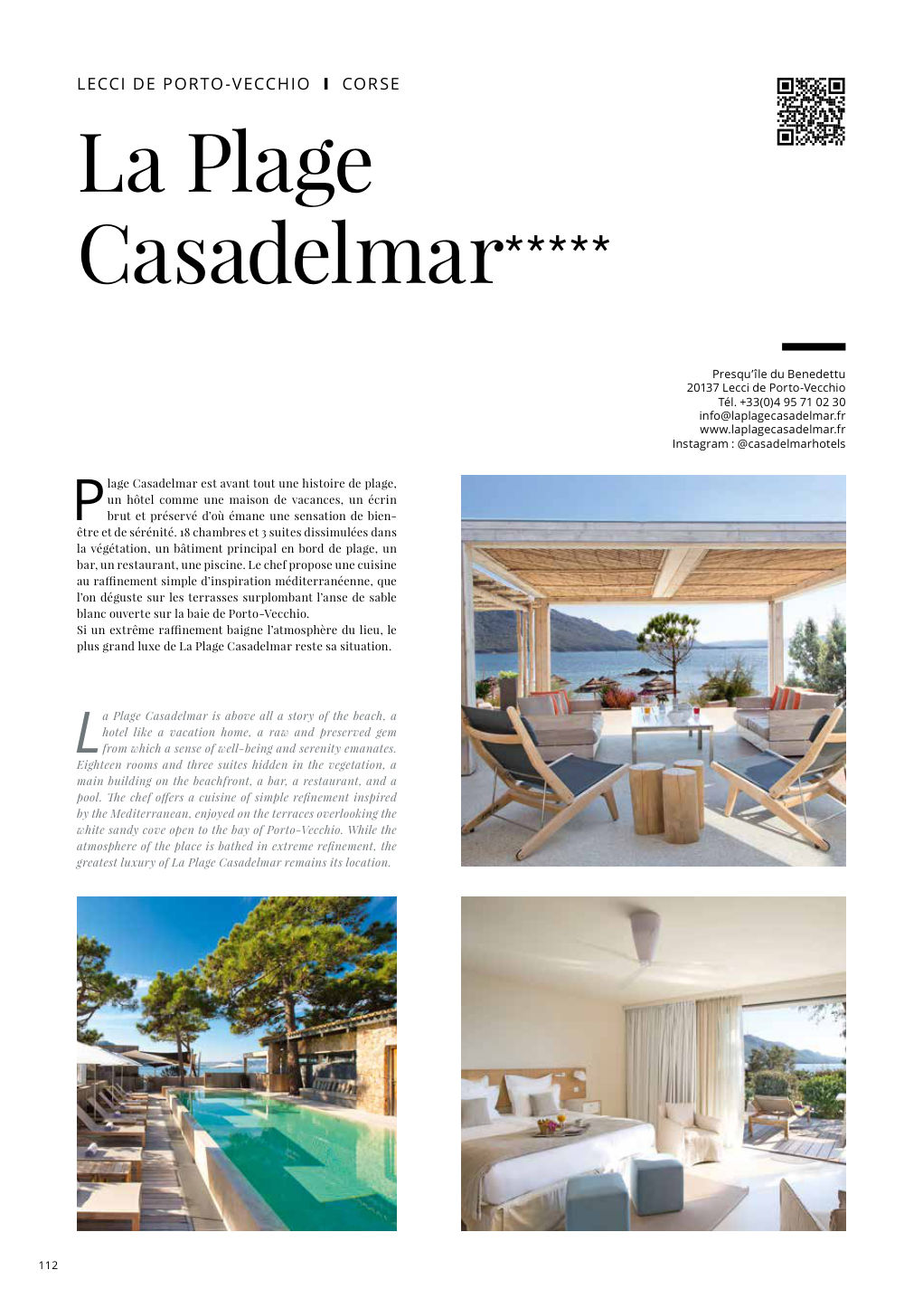 P lage Casadelmar est avant tout une histoire de plage, un hôtel comme une maison de vacances, un écrin — Eden Summer 2024, page 112