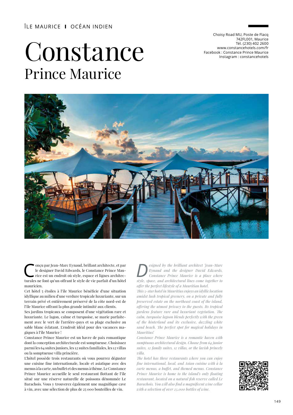 D esigned by the brilliant architect Jean-Marc Eynaud and the designer David Edwards, — Eden Summer 2024, page 149
