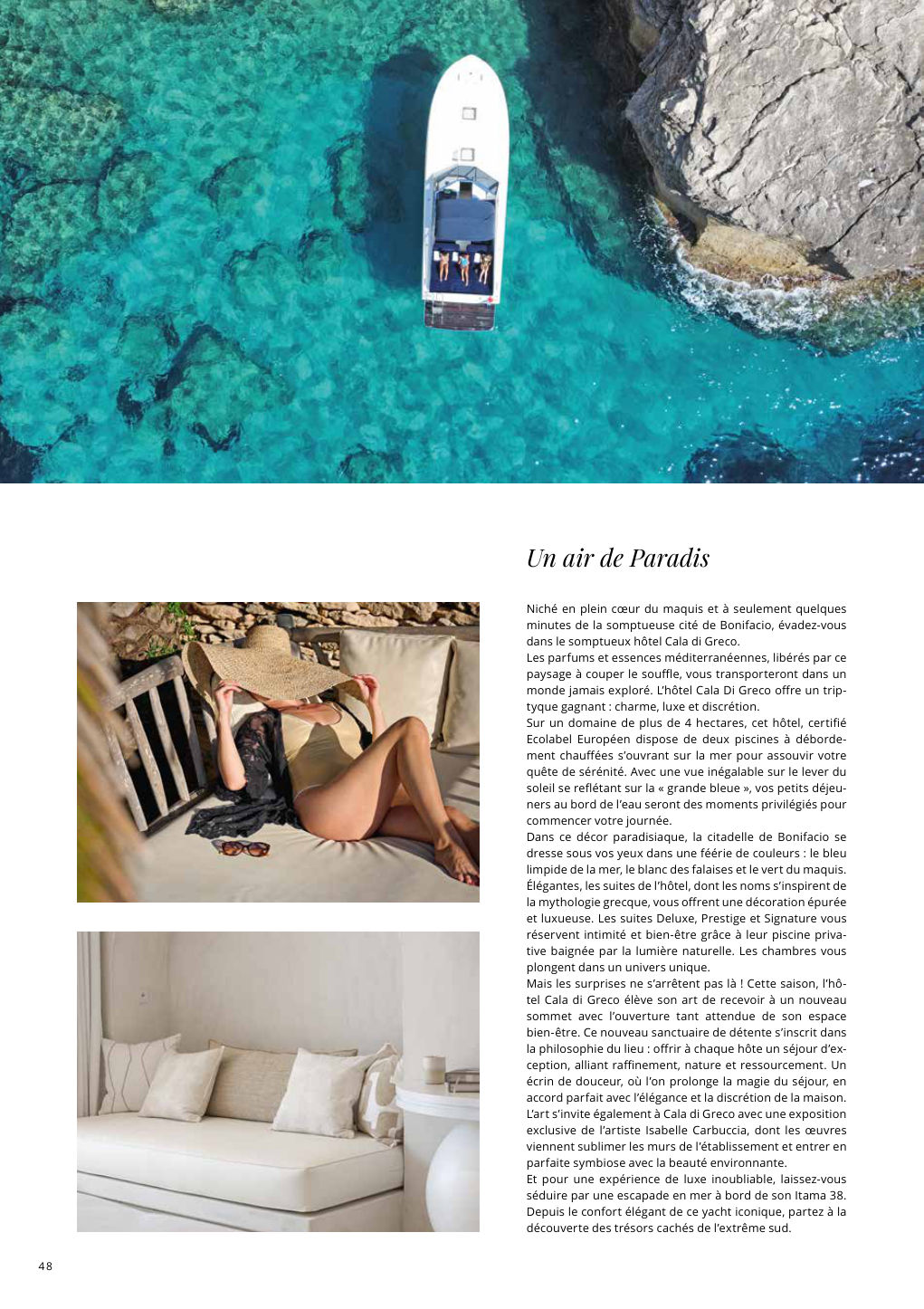 Un air de Paradis Niché en plein cœur du maquis et à seulement quelques minutes de la somptueuse cité de Bonifacio, évadez-vous — Eden Summer 2025, page 48